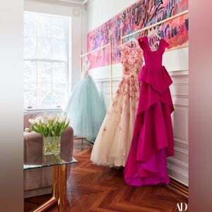 Christian Siriano Couture NYFW Fuchsia Tiered Gown